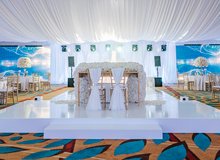 Wedding setup in the ballroom of Ritz Carlton Aruba